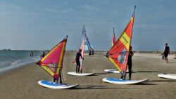 Strand, Borkum, Windsurfer, Surfschule, Segel