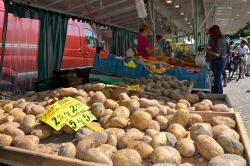 Wochenmarkt, Gemüse, Leer, Kartoffeln