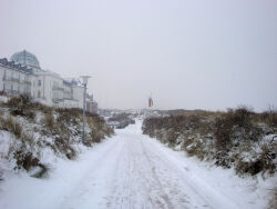 Schnee, Winter, Juist, Strand, Strandhotel, Kurhaus