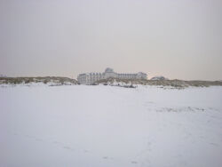 Schnee, Winter, Juist, Strand, Strandhotel, Kurhaus